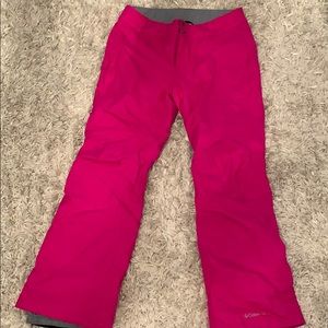 Hot pink women’s snow pants